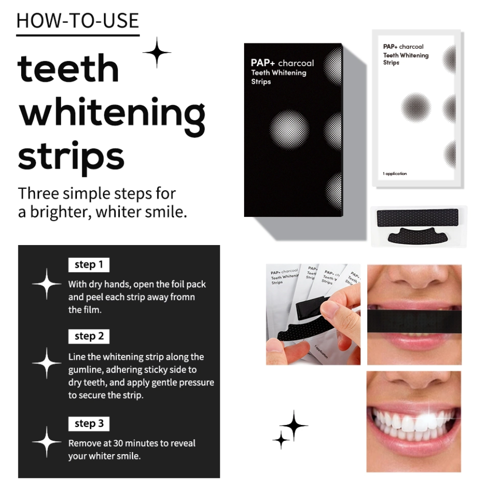 Charcoal Brilliance: Whitening Strips for a Dazzling Smile!